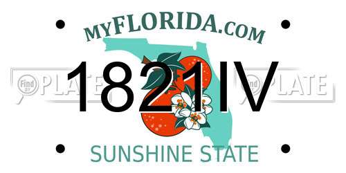 1821IV Florida License Plate