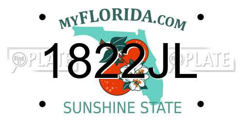 1822JL Florida License Plate