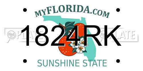 1824RK Florida License Plate