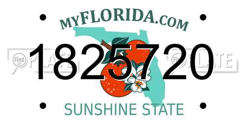 1825720 Florida License Plate
