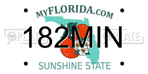 182MIN Florida License Plate