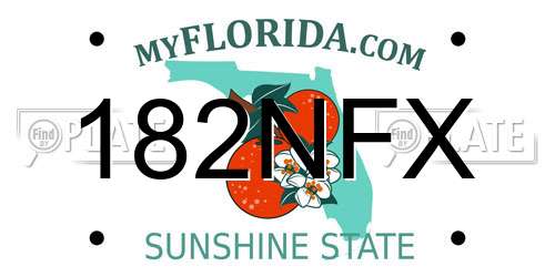 182NFX Florida License Plate
