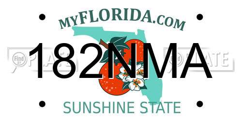 182NMA Florida License Plate