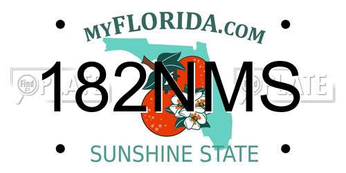 182NMS Florida License Plate