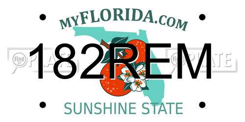 182REM Florida License Plate