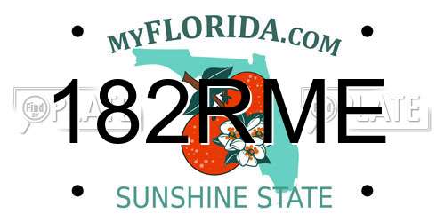182RME Florida License Plate