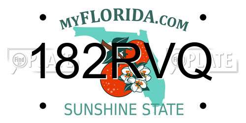 182RVQ Florida License Plate