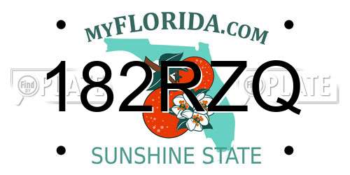 182RZQ Florida License Plate