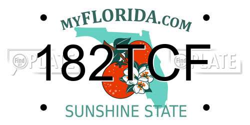182TCF Florida License Plate