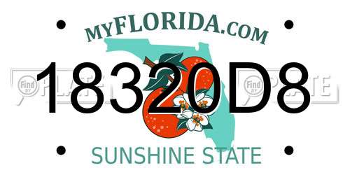 18320D8 Florida License Plate