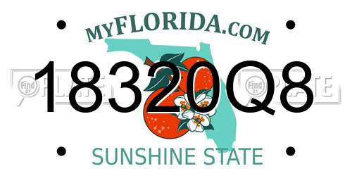 18320Q8 Florida License Plate