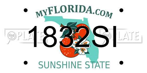 1832SI Florida License Plate