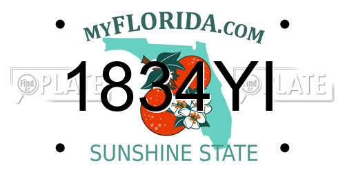 1834YI Florida License Plate
