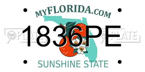 1836PE Florida License Plate