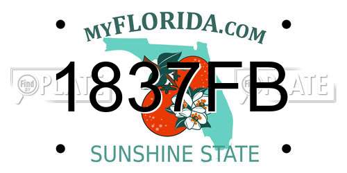 1837FB Florida License Plate