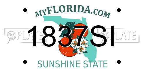 1837SI Florida License Plate