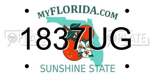 1837UG Florida License Plate