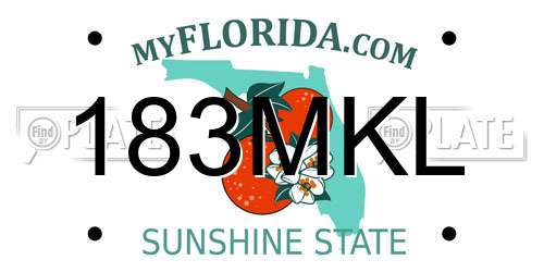 183MKL Florida License Plate