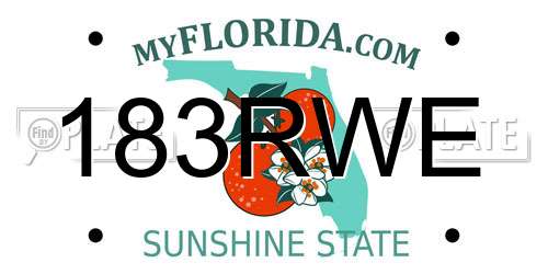 183RWE Florida License Plate