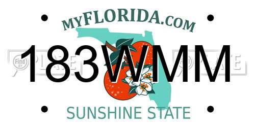 183WMM Florida License Plate