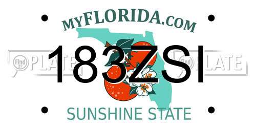 183ZSI Florida License Plate