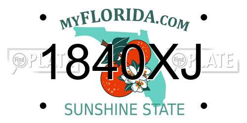 1840XJ Florida License Plate