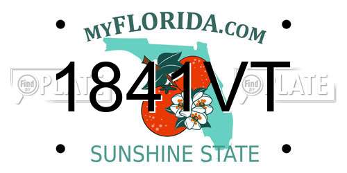 1841VT Florida License Plate