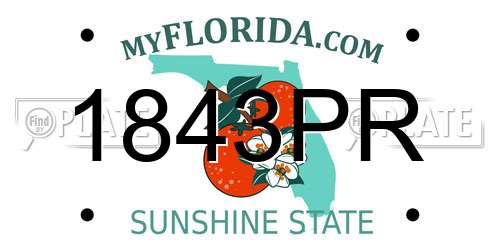 1843PR Florida License Plate
