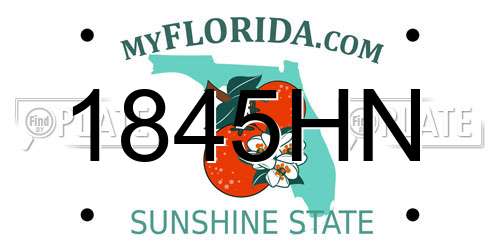 1845HN Florida License Plate
