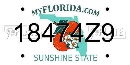 18474Z9 Florida License Plate