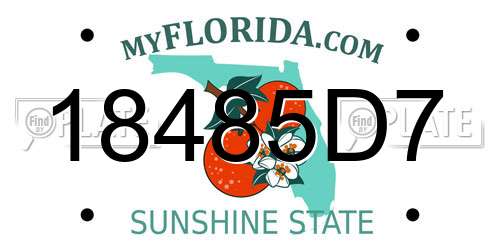 18485D7 Florida License Plate