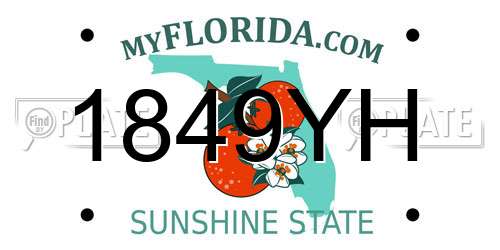 1849YH Florida License Plate