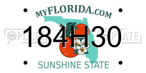 184H30 Florida License Plate