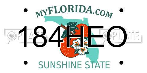 184HEO Florida License Plate