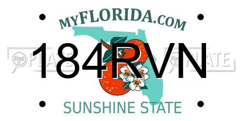 184RVN Florida License Plate