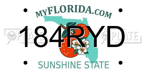 184RYD Florida License Plate