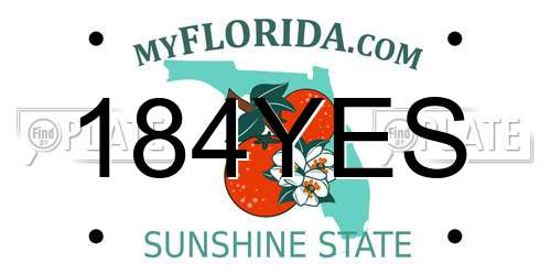 184YES Florida License Plate