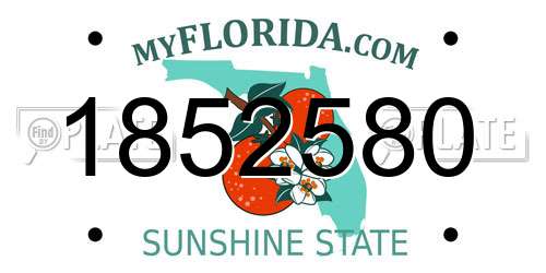 1852580 Florida License Plate