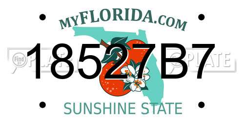 18527B7 Florida License Plate