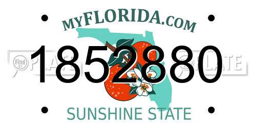 1852880 Florida License Plate