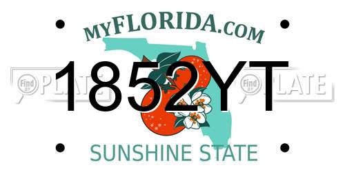 1852YT Florida License Plate