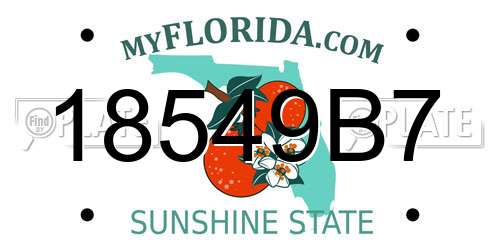 18549B7 Florida License Plate