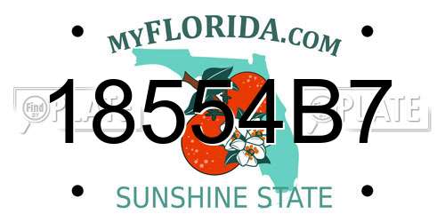 18554B7 Florida License Plate