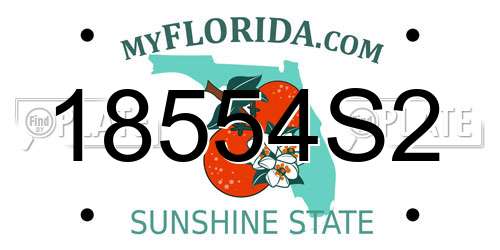 18554S2 Florida License Plate