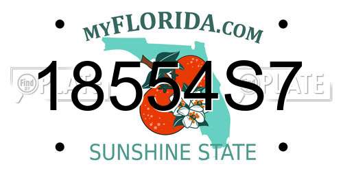 18554S7 Florida License Plate