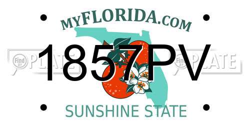 1857PV Florida License Plate