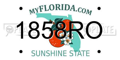 1858RO Florida License Plate