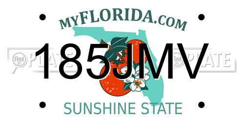 185JMV Florida License Plate