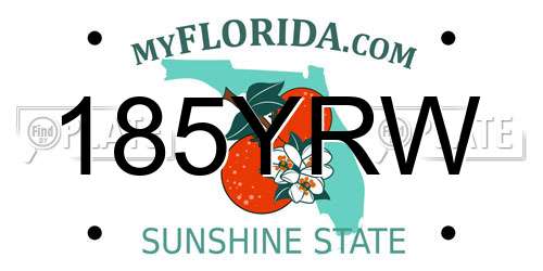 185YRW Florida License Plate
