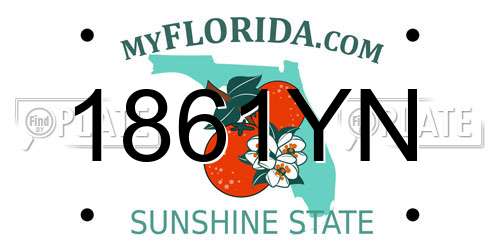 1861YN Florida License Plate